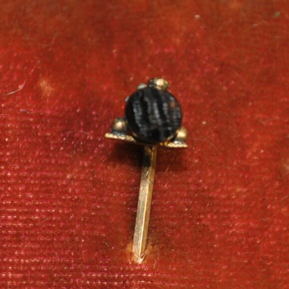 Antique Mourning Stick Pin with Little Black Glass